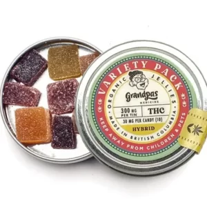 Variety Pack Organic Jellies 300mg THC Hybrid (Grandpas Medicine)