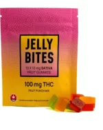 Sativa Fruit Gummies Fruit Punch 100mg + 500mg (Jelly Bites)