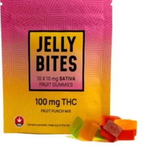 Sativa Fruit Gummies Fruit Punch 100mg + 500mg (Jelly Bites)