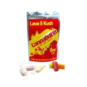 Cannaburst Fruit Chews 500mg THC (Lava & Kush)