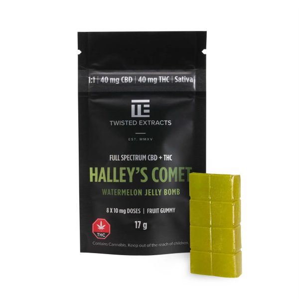 Halley’s Comet Jelly Bombs 80mg 1:1 THC:CBD (Twisted Extracts)